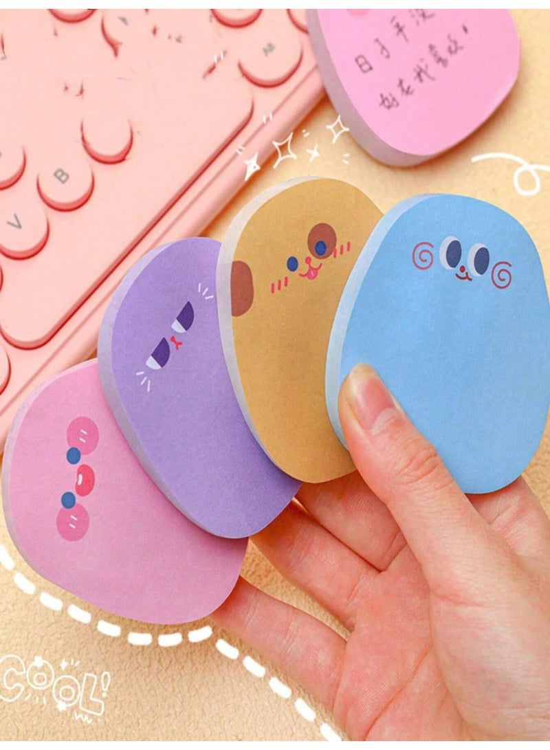 كاكو ٢٤٠ قطعة من الملاحظات اللاصقة المزينة بالرموز التعبيرية، ٤ عبوات من ملصقات كرتونية ملونة على شكل وجوه مبتسمة، دفتر ملاحظات، أدوات مكتبية للطلاب - Image 1